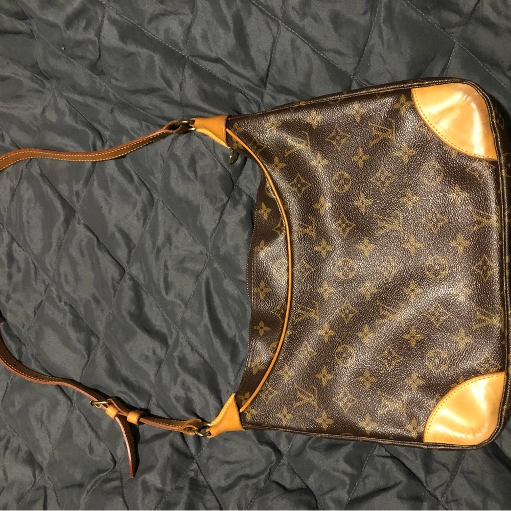 Louis Vuitton Monogram Canvas Shoulder Bag in Brown and Tan